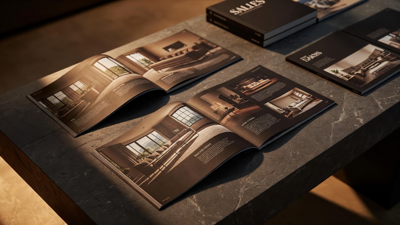 Brochures and sales decks background for Swiss Property Studio service card