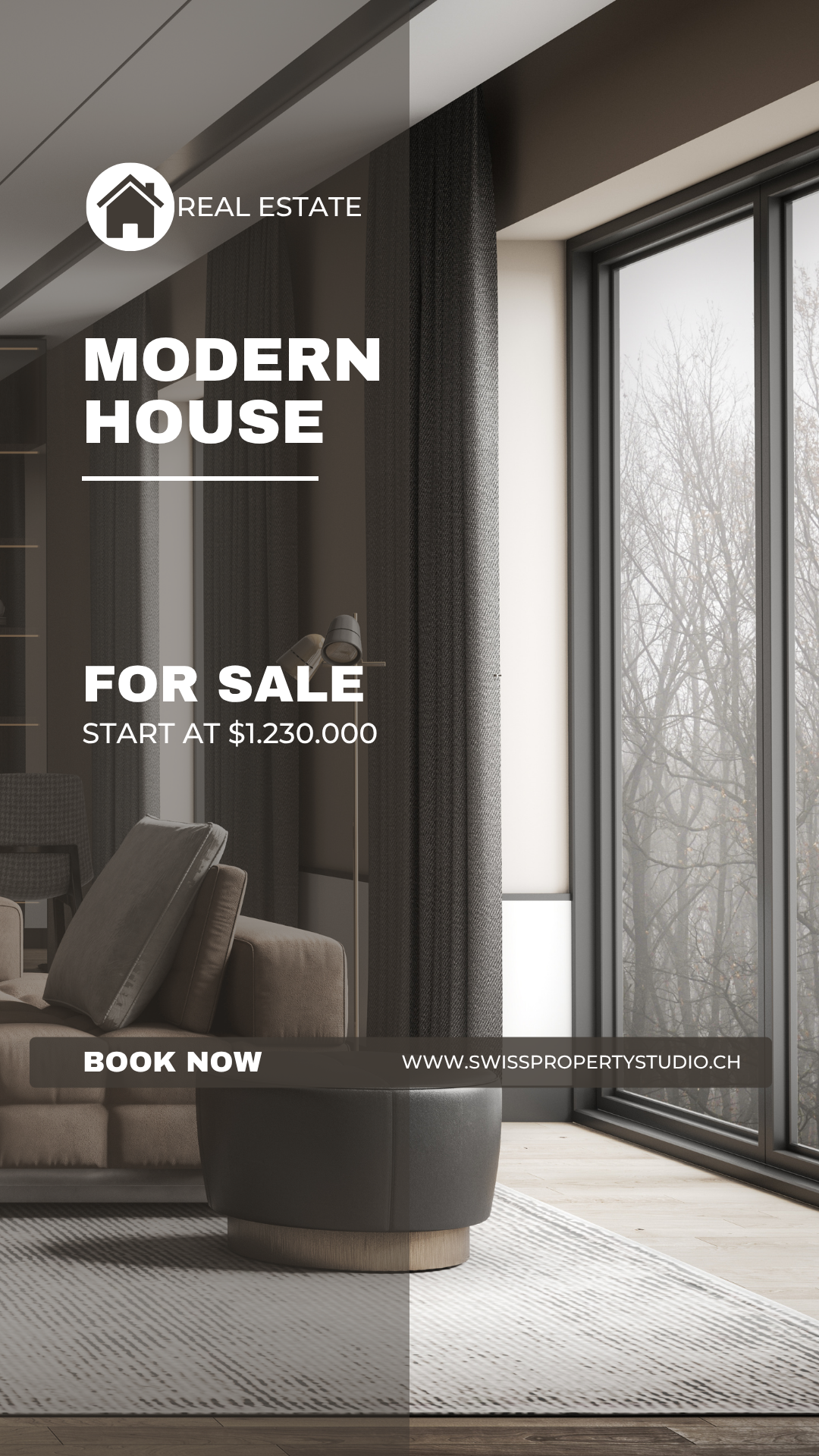 Modern property promo Instagram story example for real estate social media