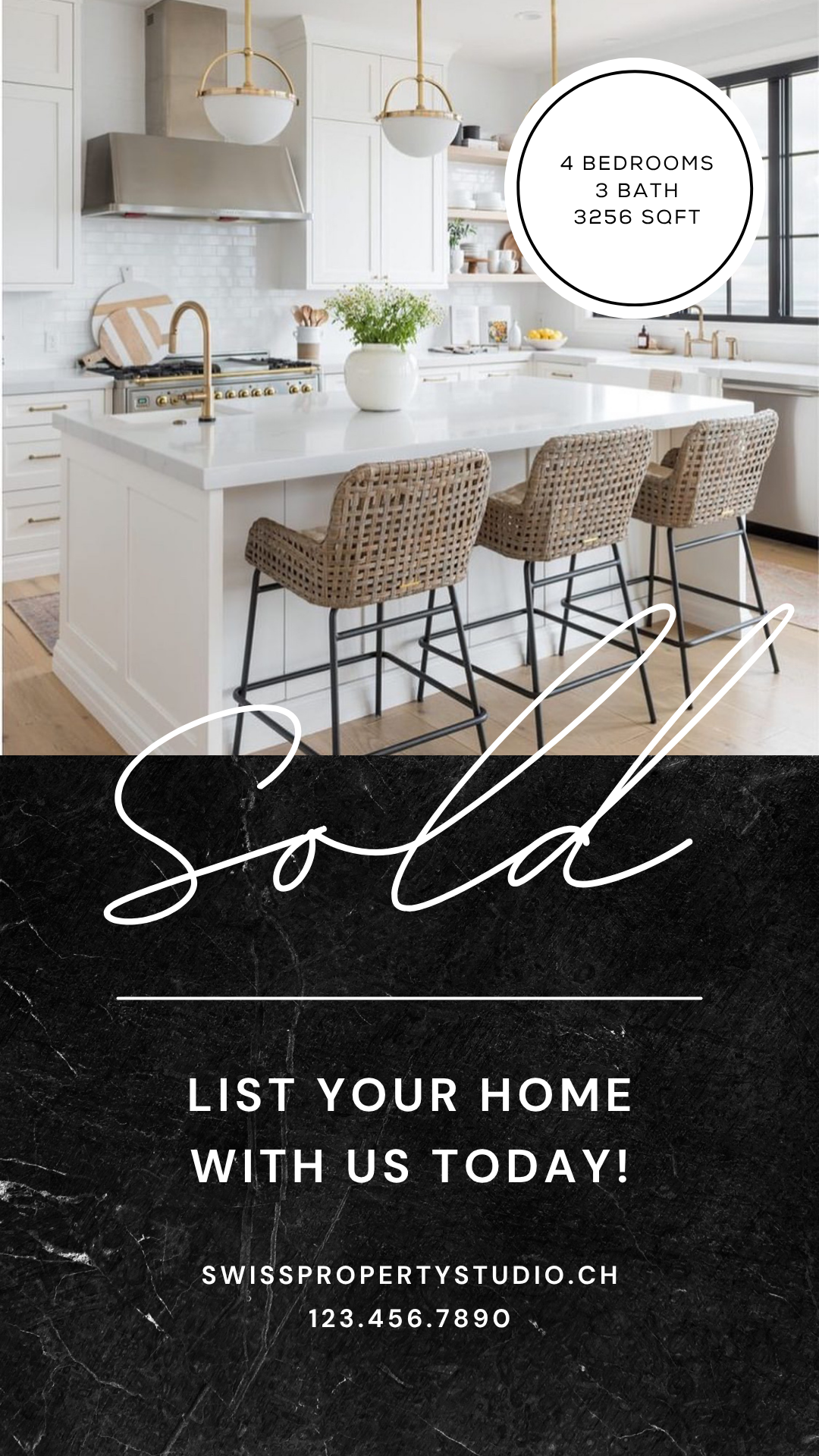 Just sold real estate Instagram story example for brokerage social media campaigns