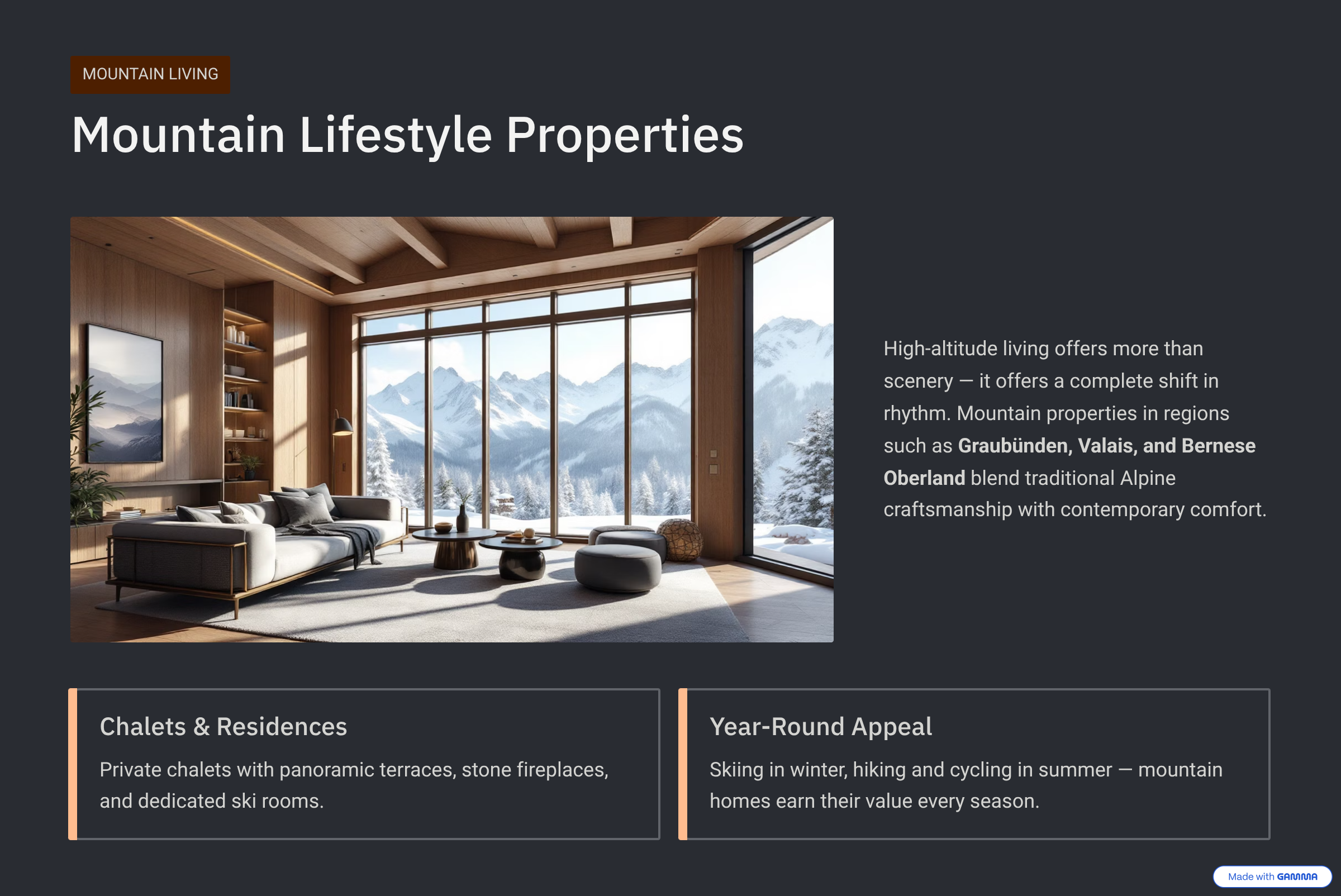 Swiss Lifestyle Living slide 3/10