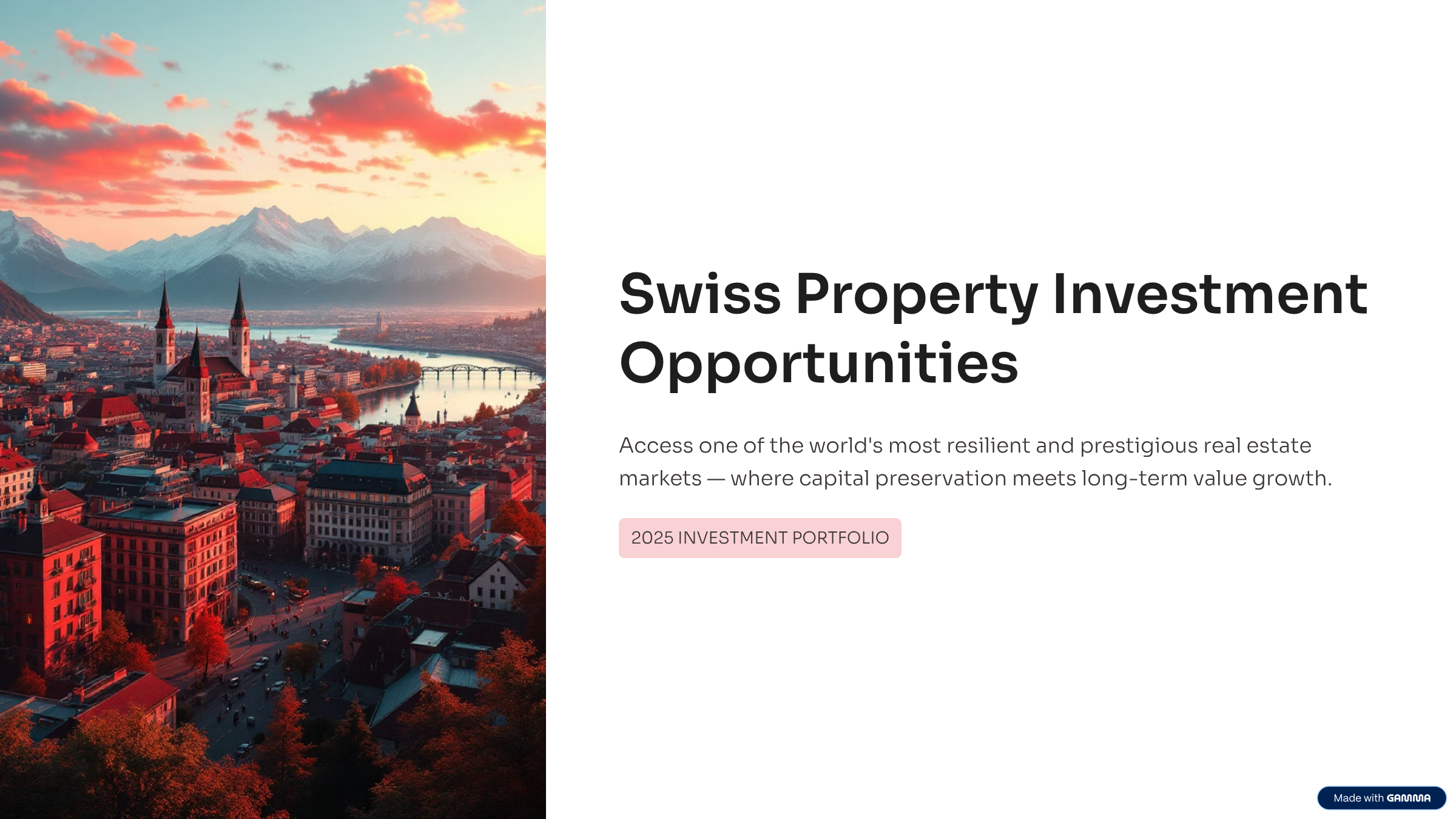 Swiss Property Investment Opportunities cover