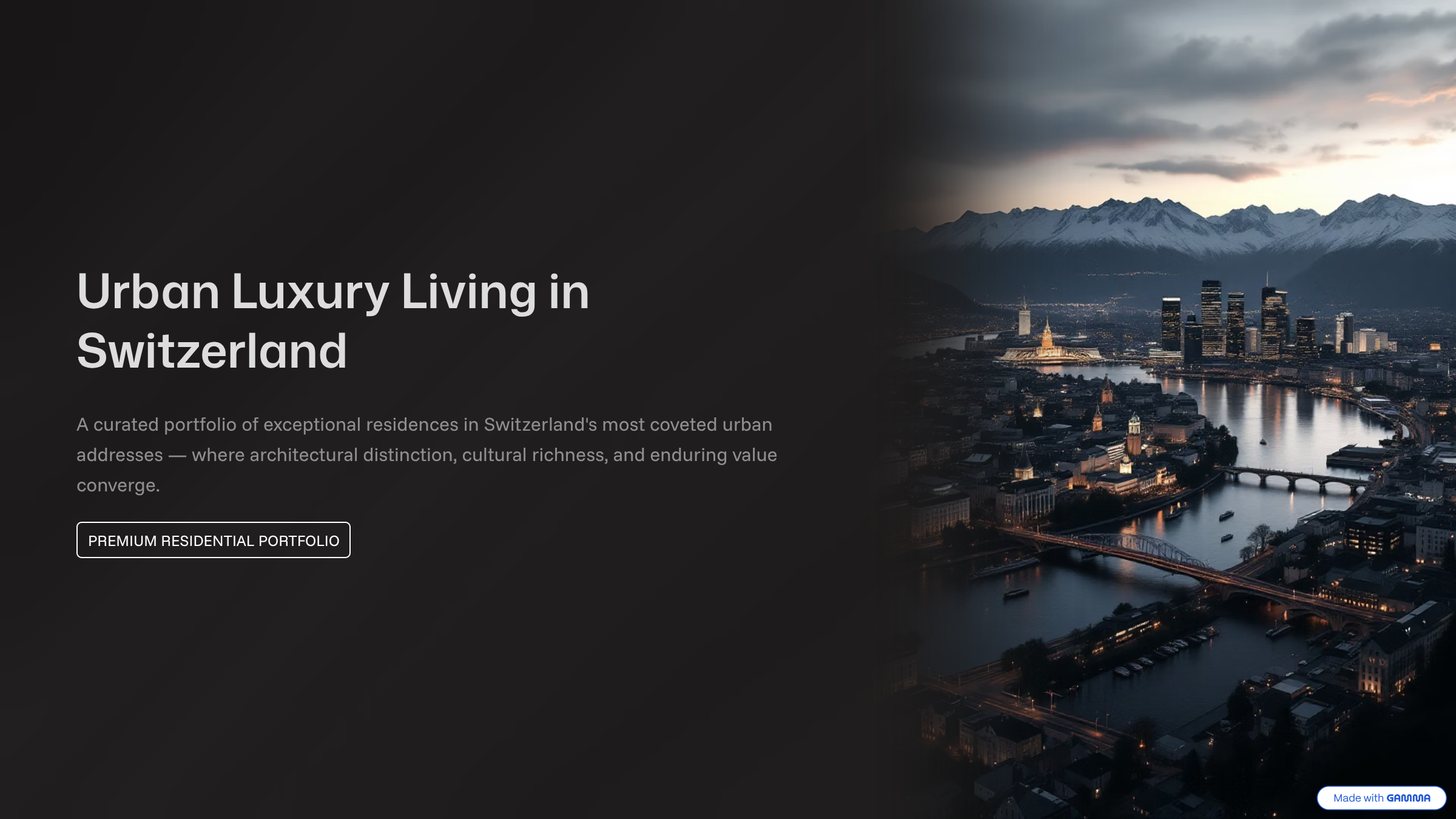 Urban Luxury Living In Switzerland cover