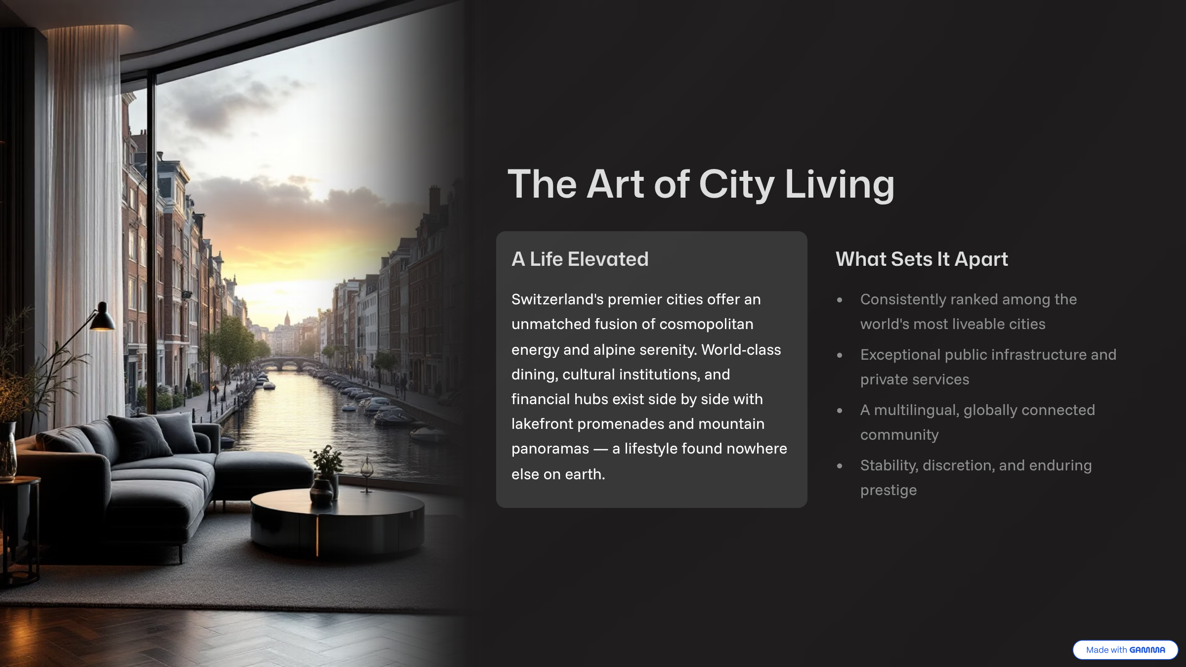 Urban Luxury Living In Switzerland slide 2/10