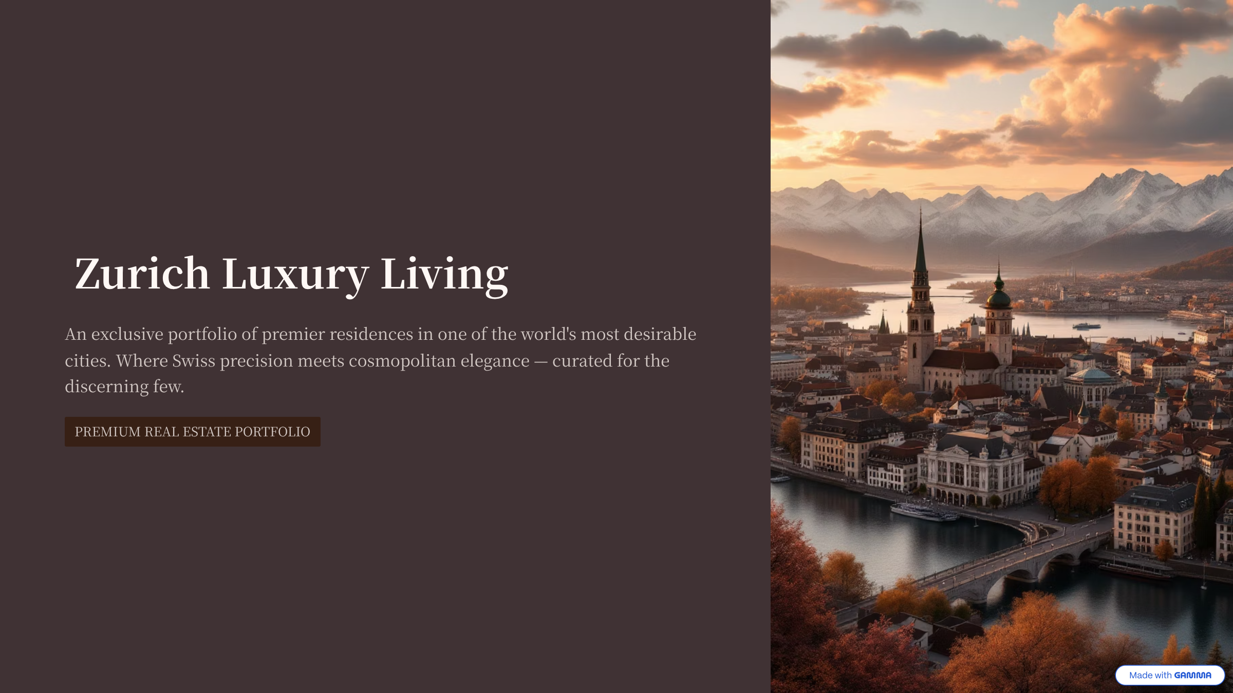 Zurich Luxury Living cover